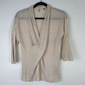 Knitted & Knotted Women's Knot Front Sweater Size S Anthropologie Cream